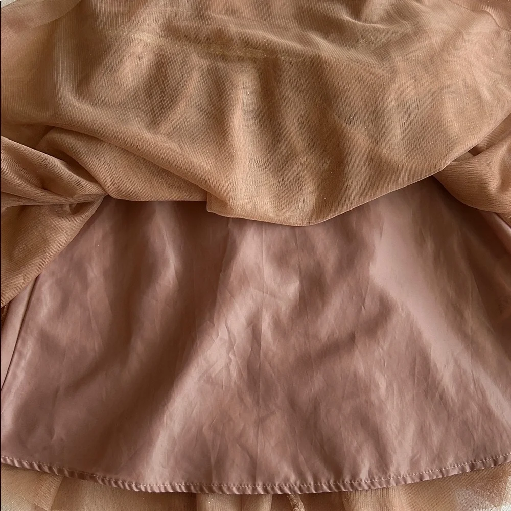 H&M Brown Kids Sleeveless Dress with Gold Stars - Size 7-8